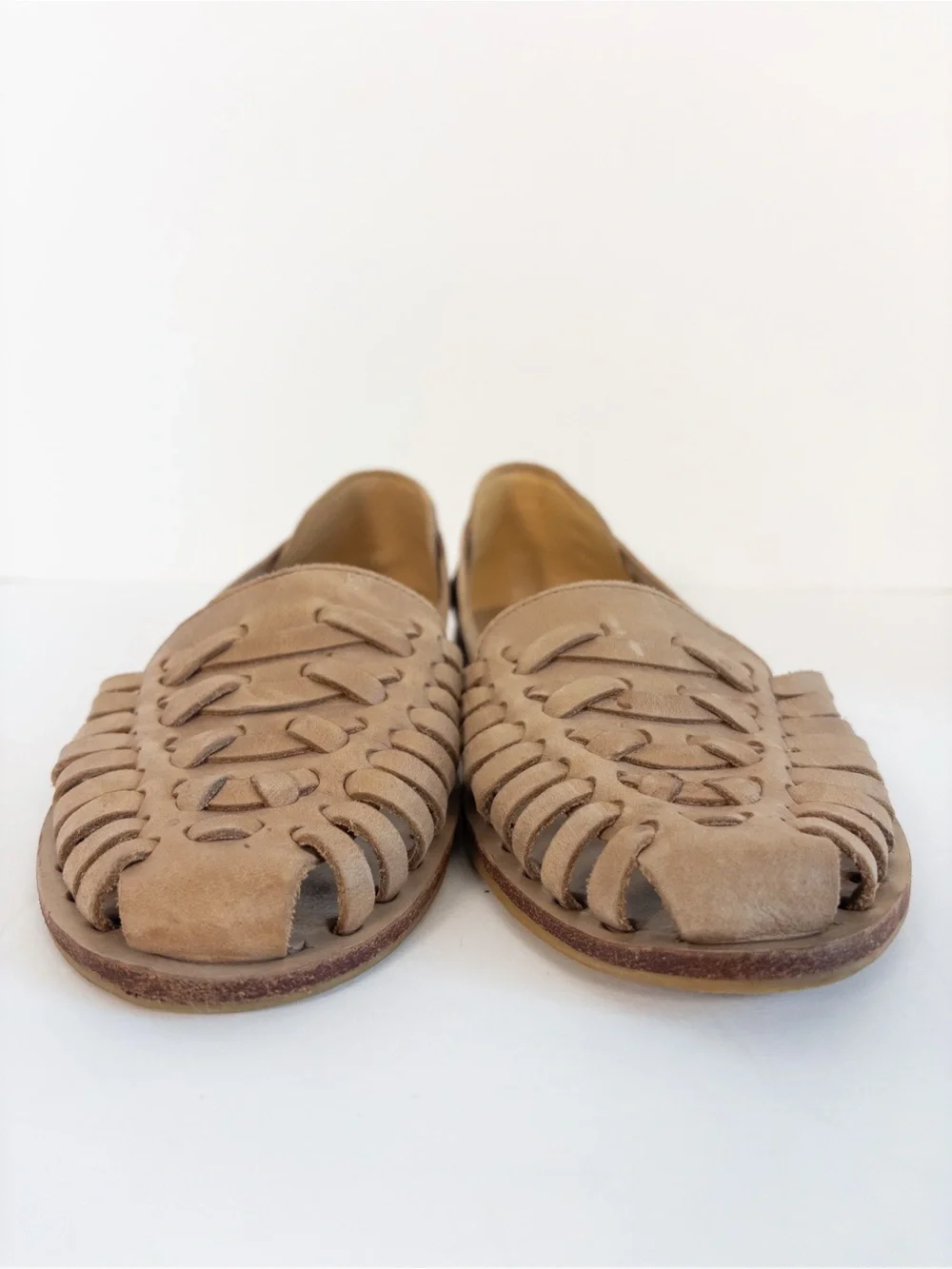 Nisolo Huarache Tan Woven Leather Leather Flats